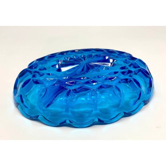 Anchor Hocking Fairfield Aqua Blue Dish Set - Double Handed Candy Dish Bowl - Picture 6 of 7